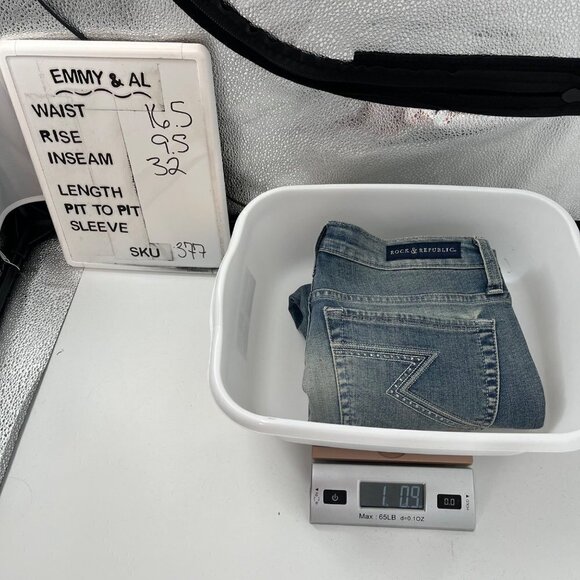 Rock & Republic Women Berlin Skinny Jeans Size 8 Light Stone Wash Casual Stretch - Picture 7 of 7